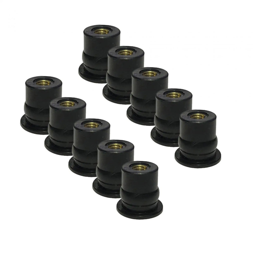 High Quality Rubber Well Nuts Fairing Fasteners Metric Brass Insert Motorcycle Windshield Access - Automotive LED Light