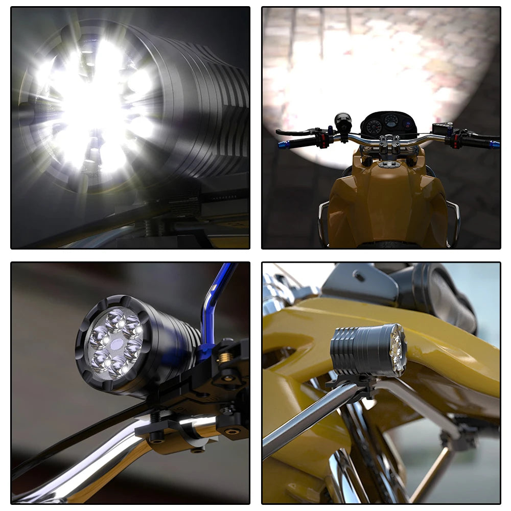 12-80V Motorcycle Spotlight LED Truck Trailer Lights Fog Lamp 30W 6500K Electric Bicycle Headlig - LED Motorcycle Light