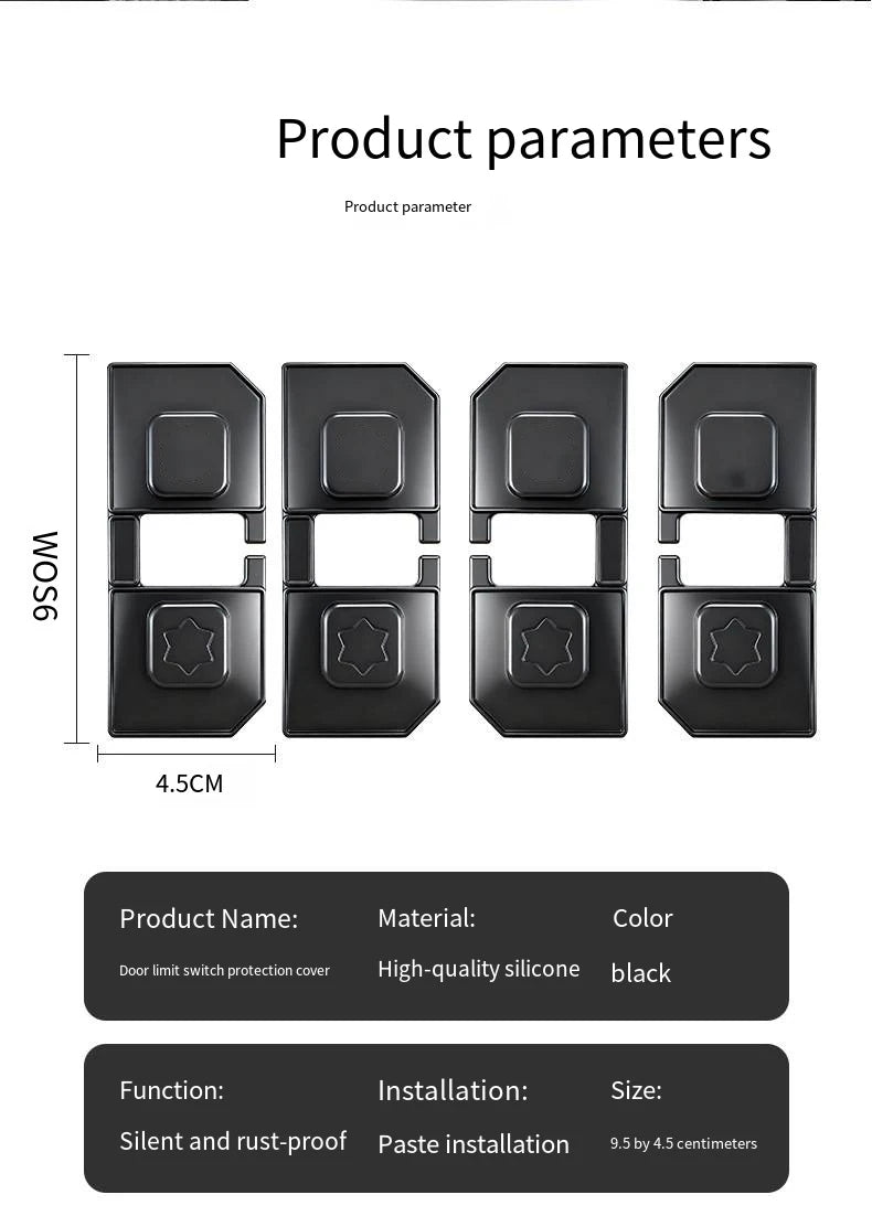 Car Door Shockproof Cushion Waterproof Silicone Shock Absorber Reduce Noise Universal Self-Adhes - Automotive LED Light