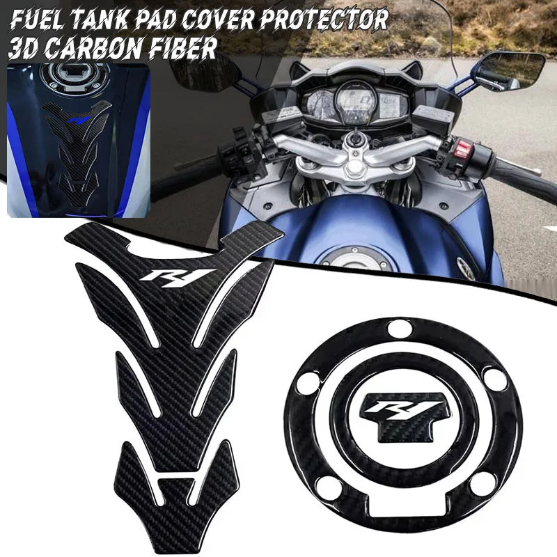 3D Motorcycle Fuel Tank Cap Sticker Pad Protector Upper Clamp Decal For YZFR1 YZ for R1M R1 - Automotive LED Light