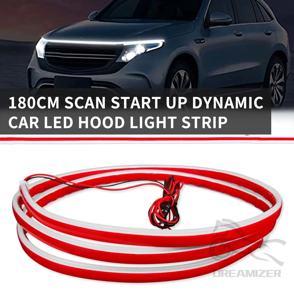 180cm/240cm Exterior Car LED Hood Light Strip Flexible Waterproof Dynamic Scan Start Up Hoodbeam - Automotive LED Light
