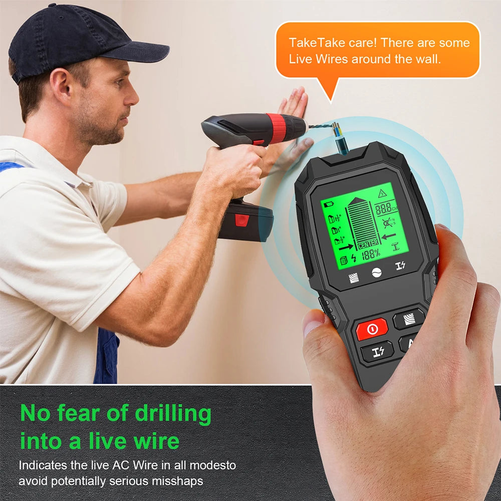 Wall Scanner 7 in 1 LCD Electronic Detector Metal Detector Testing Tools High Sensitivity Wall S - Automotive LED Light