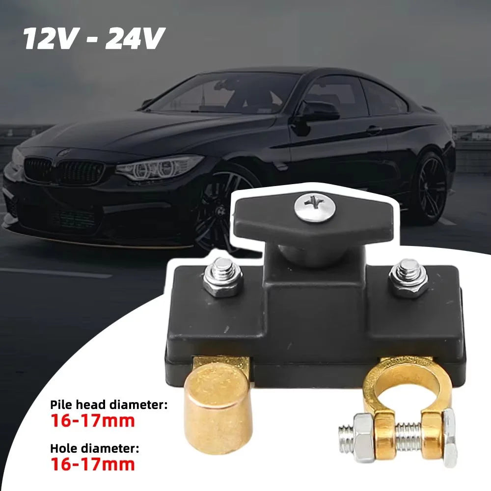 12V/24V Battery negative Power Off Switch For Car Brass Anti-loss Thickening Partition Protector - Automotive LED Light
