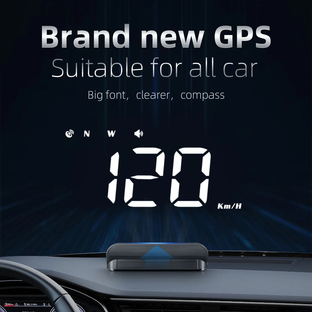 M1 HUD GPS Car Head Up Display on-board Computer Windshield Projector Digital Speedometer KMH MP - Automotive LED Light