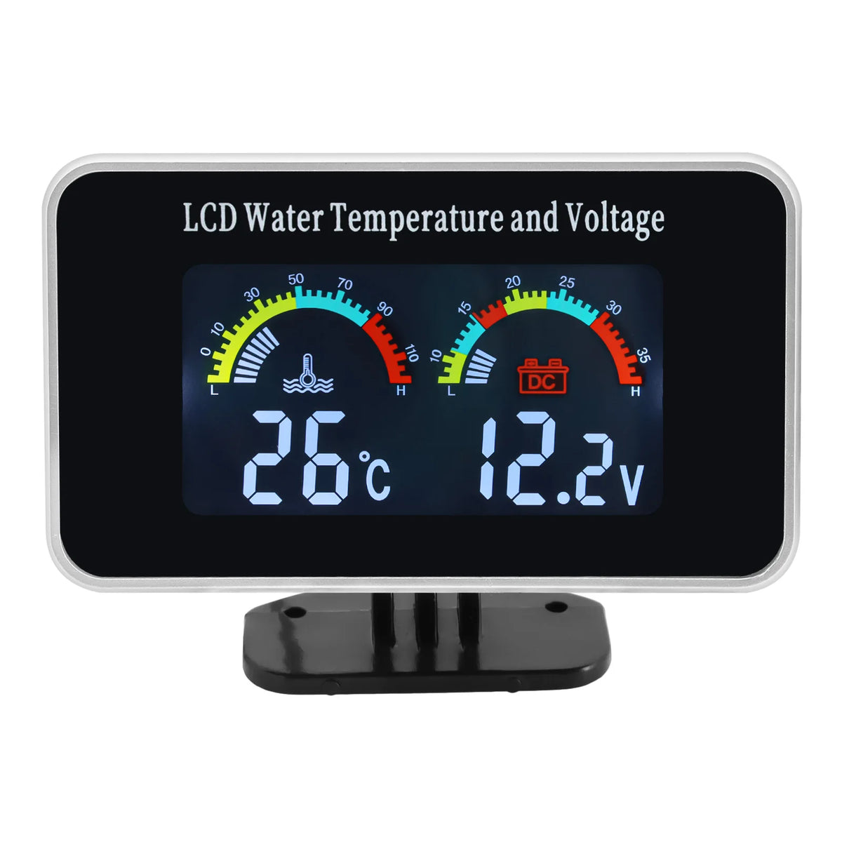 HD Digital Voltmeters 2 IN 1 Auto Gauges Water Temperature Gauge Thermometer Indicator 12V Volt  - Automotive LED Light