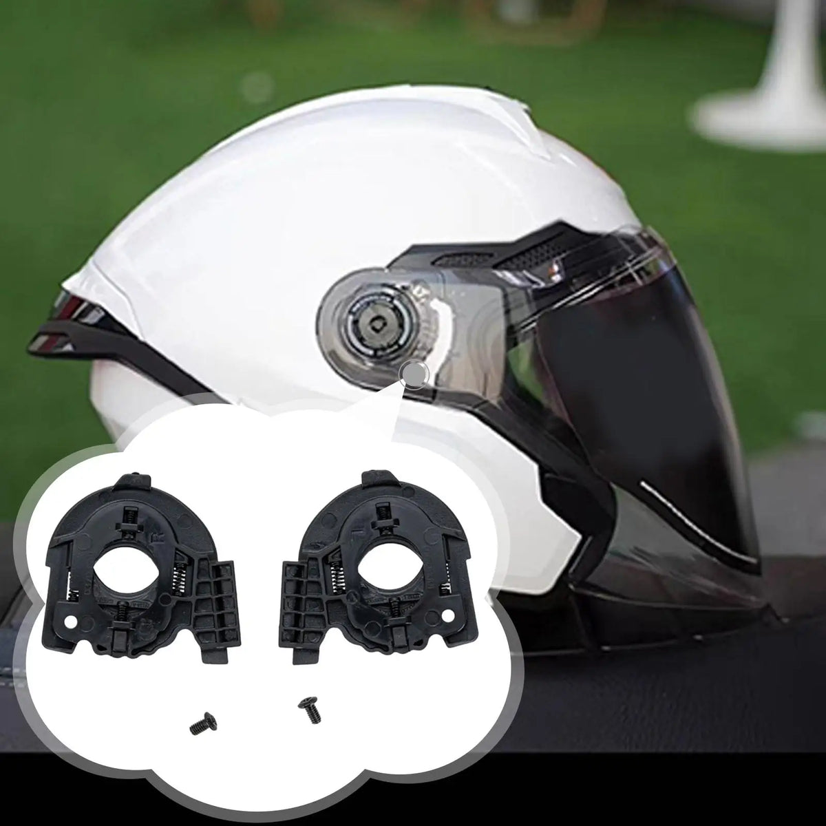 2 Pieces Helmet Visors Shield Base Practical Premium Easy to Install Left and Right Accessories  - Automotive LED Light
