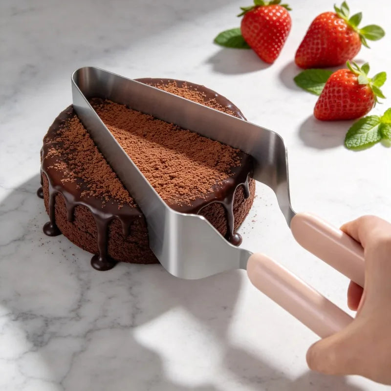 Fudge Dessert Slicing Processing Kitchen Tools Birthday Cake Slicer Cutter Triangular Stainless  - Automotive LED Light
