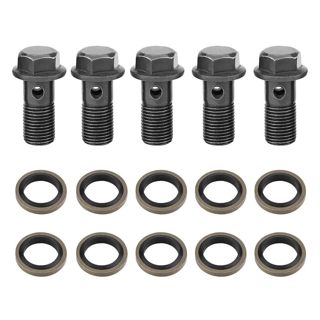 5PCS M10x1.25/M10 x1.0MM Motorcycle ATV Off-Road Scooter Stainless Brake Banjo Bolt Caliper Mast - Automotive LED Light