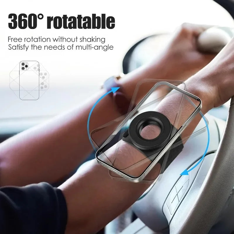 Strong Magnetic Suction Bracket Running Phone Holder Mobile Phone Holder Wrist Strap Arm Dedicat - Automotive LED Light