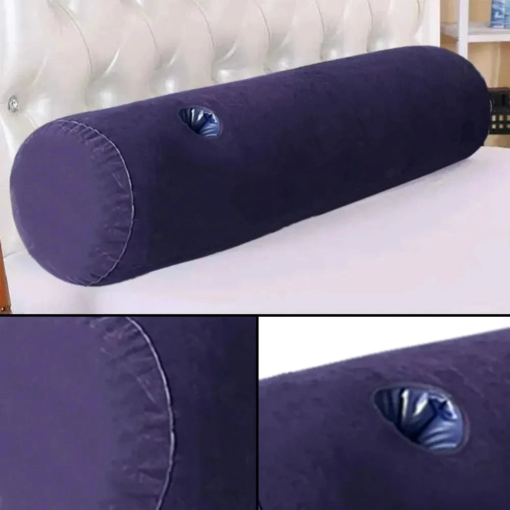 Orthopedic Inflatable Cylinder Pillow - Car Neck Support Seat Cushion for Travel Office And Home - Automotive LED Light