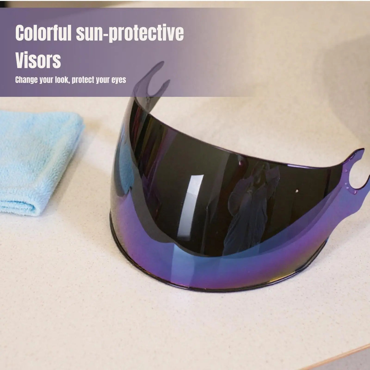 Full Face Flip Up Visor Lens PC Bubble Windscreen Replacement Helmet Accessories for OF - Automotive LED Light