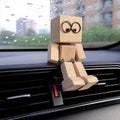 Car Dashboard Desktop Decoration Ornament New Auto Handmade Shaking Feet Wooden Doll Shaking Woo - Automotive LED Light