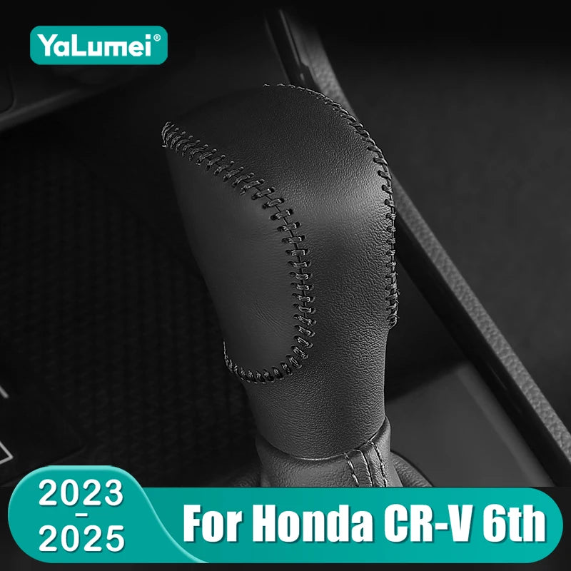For Honda CRV 2023 2024 2025 CR-V 6th Gen Hybrid PU Leather Hand Sewn Car Gear Shift Knob Gear H - Automotive LED Light