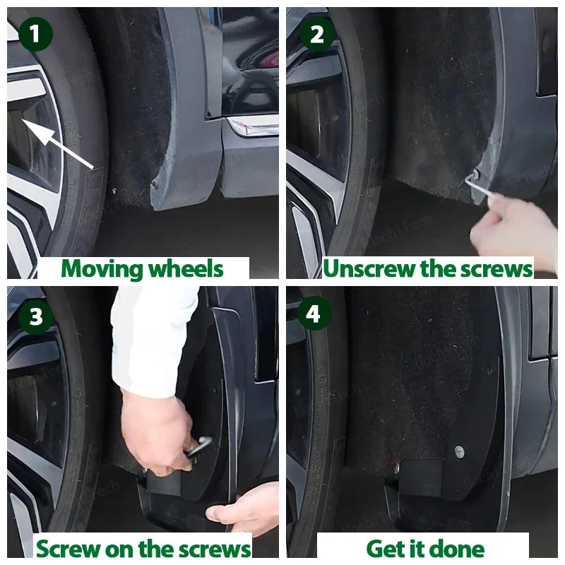 4pcs Black Mud Flaps For BYD Atto 3 Yuan Plus EV 2021-2024 Mudflaps Splash Guard for BYD 2021-2024 - Automotive LED Ligh