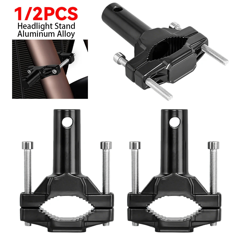 Universal Alloy Motorcycle Auxiliary Light Bracket Bumper Spotlight Clamp Holder Headlight Stand - LED Motorcycle Light