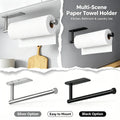 Under Cabinet Wall Mount Stainless Steel Paper Towel Holder Self Adhesive Or Drilling For Kitche - Automotive LED Light