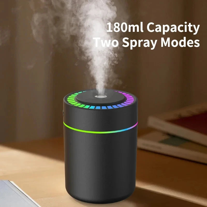 180ML Mini Air Humidifier USB Electric Aroma Diffuser Essential Oil Purifier Aromatherapy Mist M - Automotive LED Light