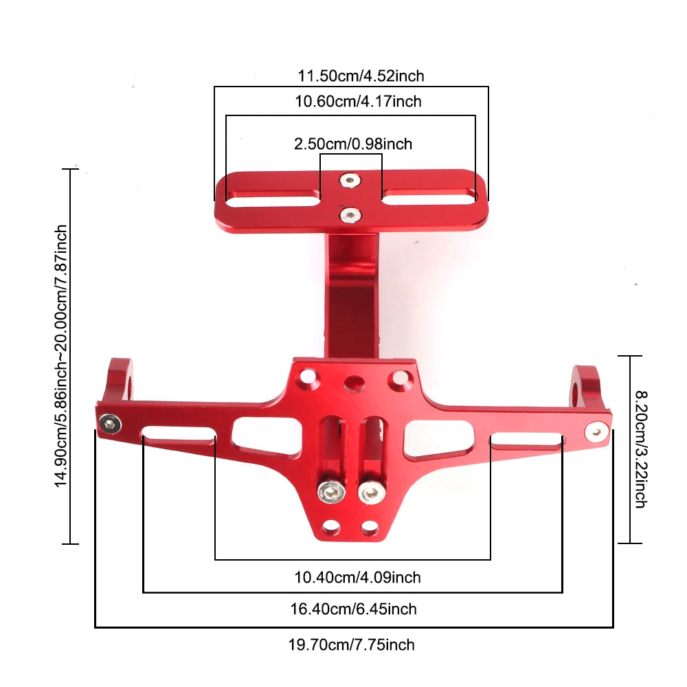 Motorcycle License Plate Holder Aluminium Alloy Rear Stand With Turn Signal Lights Holder Socket - LED Motorcycle Light