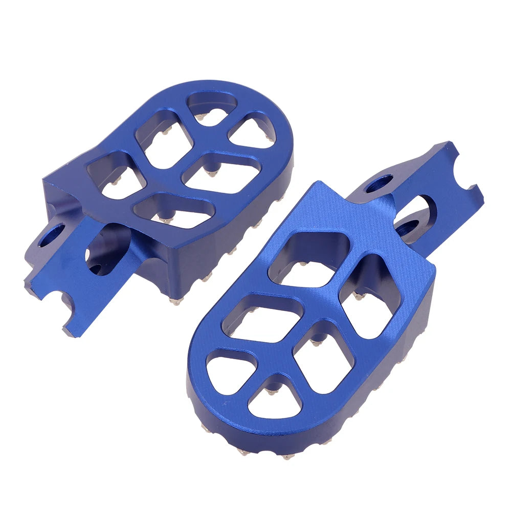 Blue Aluminum Motorcycle FootRest Footpegs Foot Pegs Pedals For HONDA CR125 CR250 CRF150R CRF250 - Automotive LED Light
