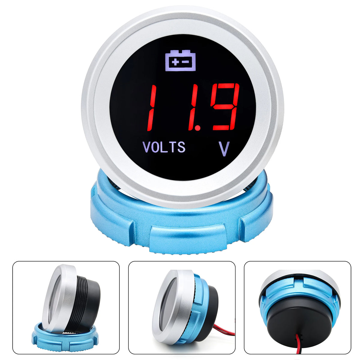 AD Universal Voltmeter 12V Waterproof LED Digital Display Panel Volt Voltage Meter Motor Accesso - Automotive LED Light