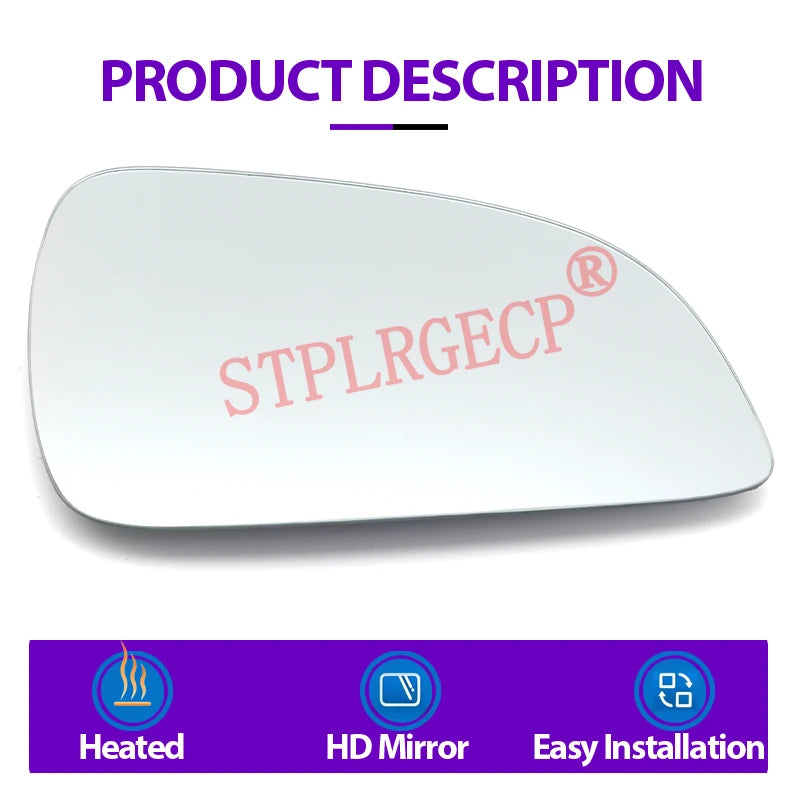 Stplrgecp Passenger Driver Side Left or Right Door Side Heated Wing Mirror Glass for Opel 2004-2009 - Automotive LED Lig