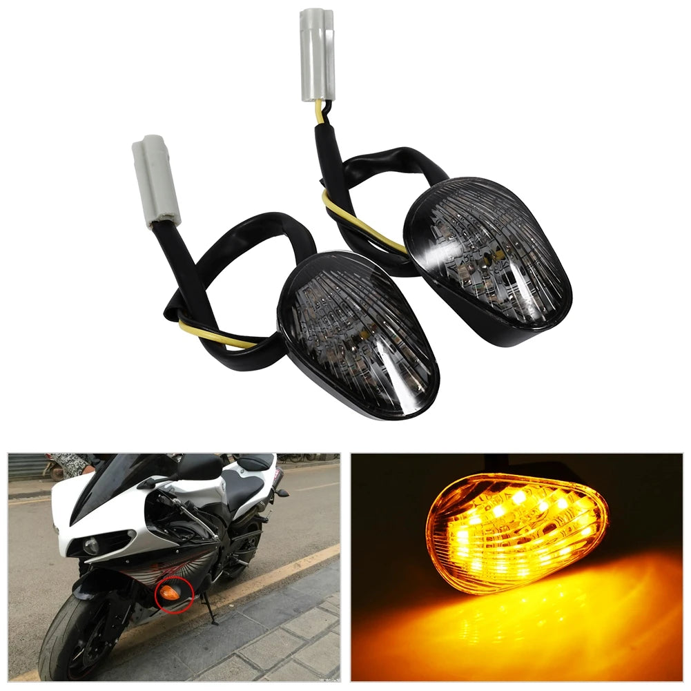 1 Pair Amber LED Turn Signal Light Indicator Lamp Flush Mount For Yamaha YZF R1  for R6S R1 R6 - LED Motorcycle Light