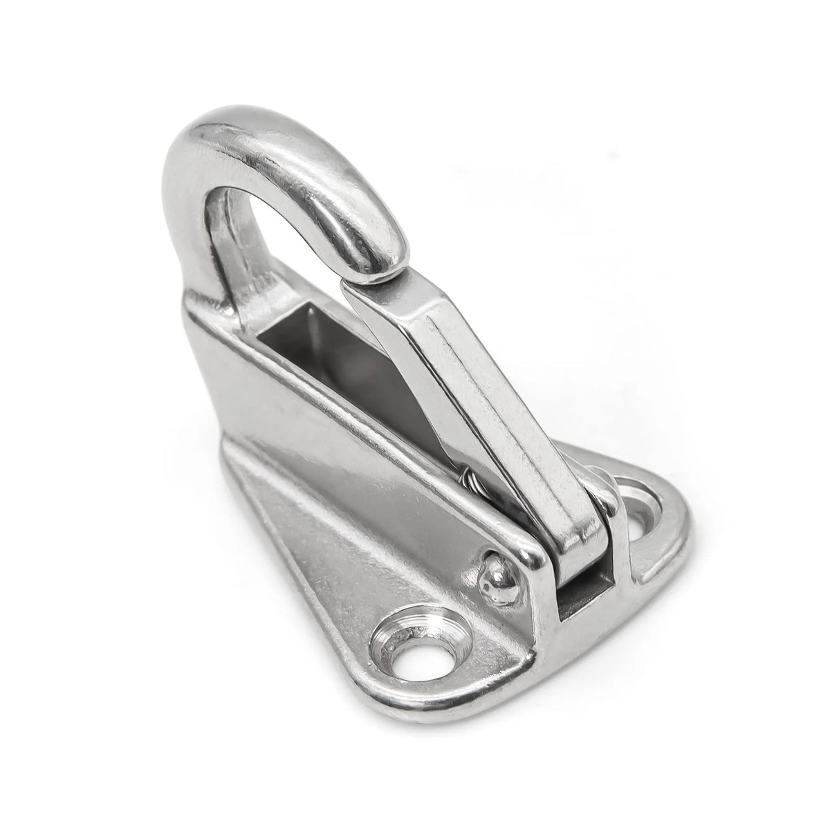 1/2Pcs 316 Stainless Steel Marine Spring Snap Fending Hook Boat Locked Fender Eye Plate Hanging  - Automotive LED Light