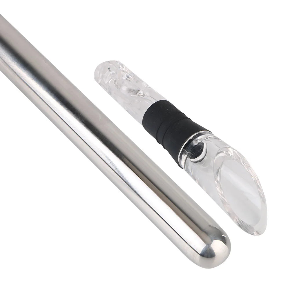 4 in 1 Stainless Steel Frozen Stick Beer Chiller Stick Wine Cooling With Wine Pourer+Stopper+Cut - Automotive LED Light