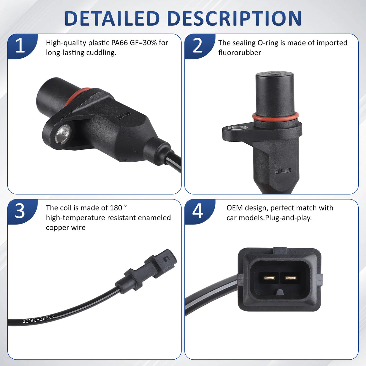 39180-26900 Crankshaft Position Sensor for Hyundai Accent 2001 2002 2003 2004 20 for Hyundai 9180-2690 - Automotive LED