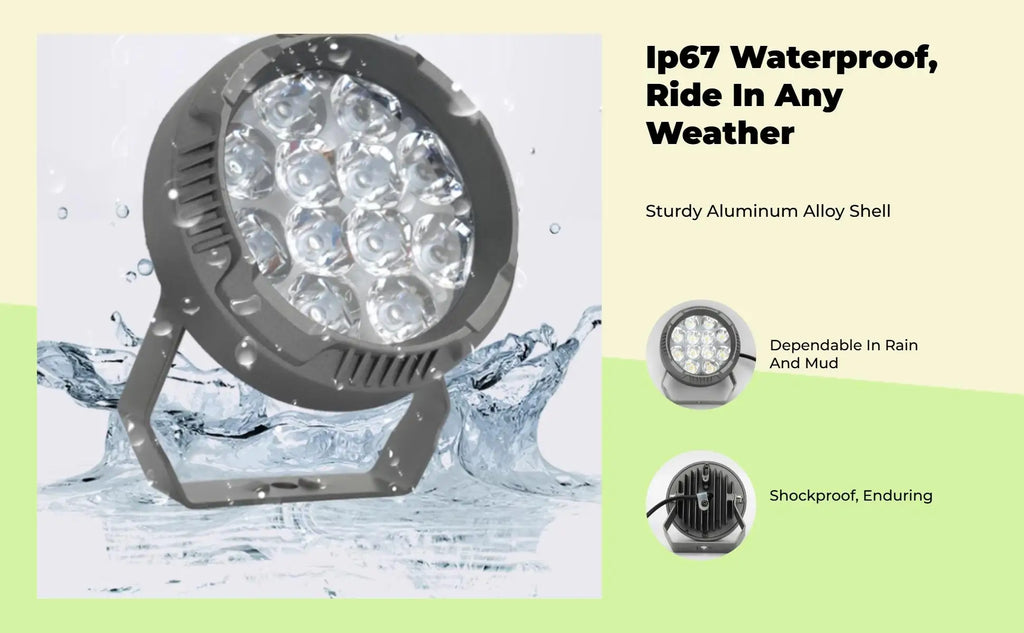 Motorcycle LED Light High Brightness Headlight IP67 Waterproof Driving Lamp for Night Ride Rain  - LED Motorcycle Light