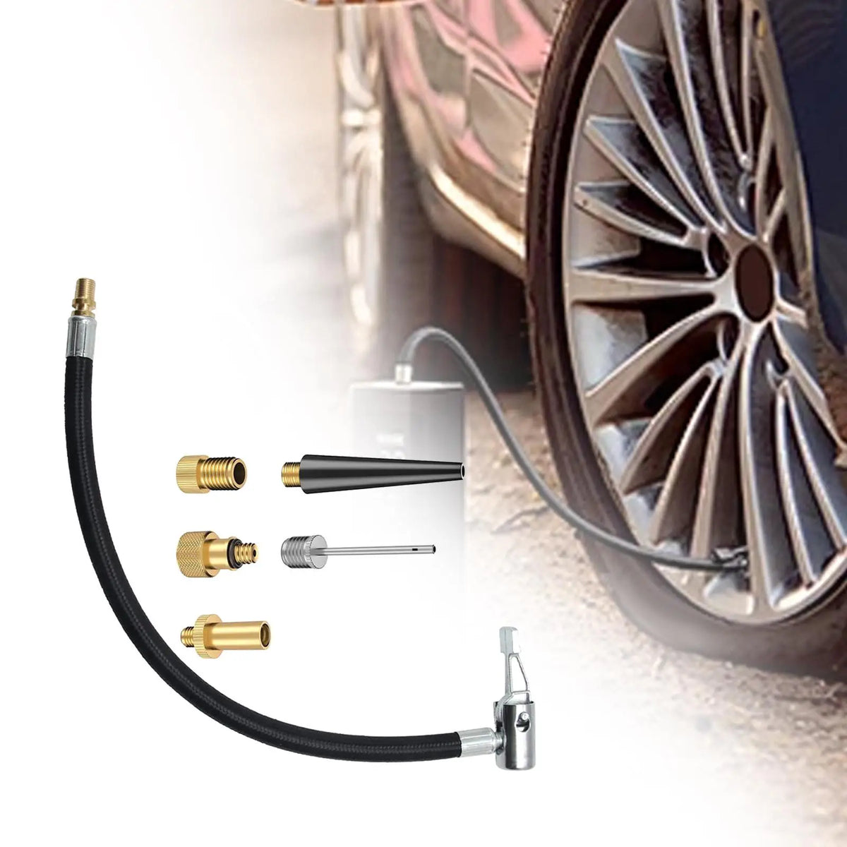 Air Pump Inflator Extension Hose Quick Air Release Extention Replacement Hose for Bicycles Tyre  - Automotive LED Light