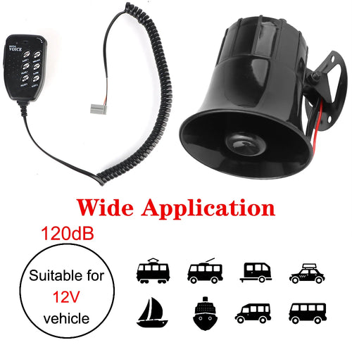 120dB Loud Speaker Truck Horn 12V Automotive Warning Alarm Megaphone Car Air Horn Multi-tone Cla - Automotive LED Light