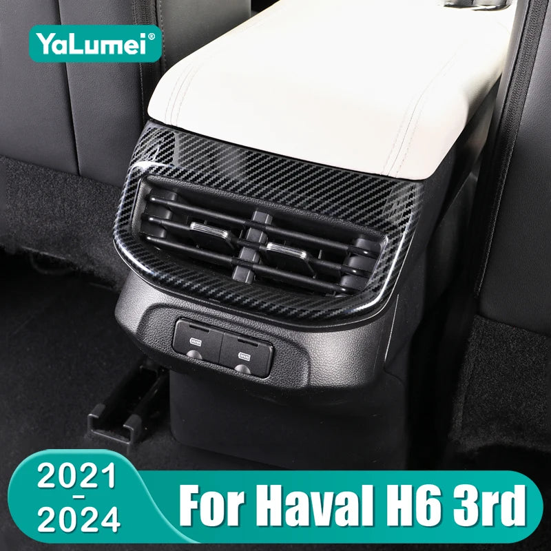 For Haval H6 3rd Gen GT 2021 2022 2023 2024 HEV PHEV Stainless Steel Car Rear Air Conditioning V - Automotive LED Light