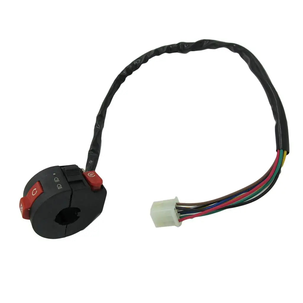 Electric Start Button Housing 7 Wire Kill Start Light Switch for ATV Left Handlebar 125cc Compat - Automotive LED Light