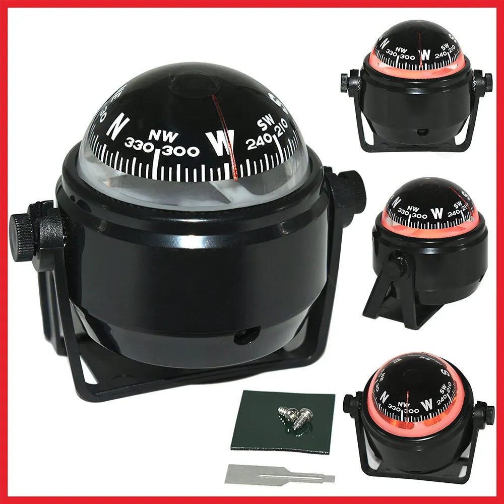 Marine Navigation Compass Waterproof ABS Compass for Boat Truck Cycling Hiking LED Digital Point - Automotive LED Light