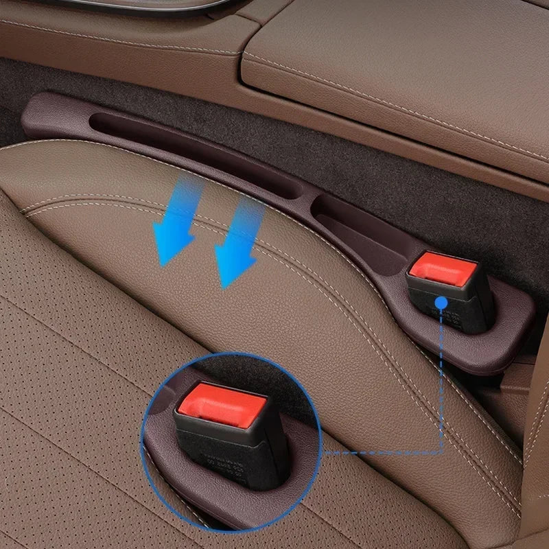 2Pcs Car Seat Gap Filler Organizer PU Waterproof Universal Car Seat Gap Anti-leak Stopper Strip  - Automotive LED Light