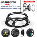 5.75 inch Headlight Bracket Kit Black / Chrome 5 3/4" for Motorcycle Ring Mount Brackets Auto Pa - LED Motorcycle Light