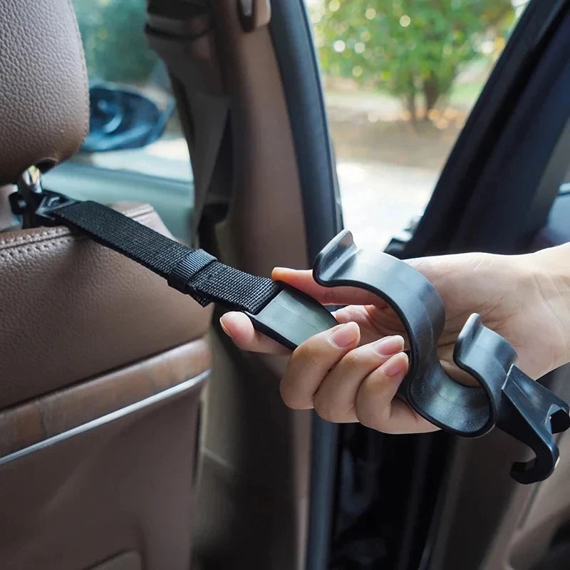2pcs Car Back Seat Hook Multi-function Rear Seat Headrest Hanging Hook Umbrella Holder Seat Back - Automotive LED Light