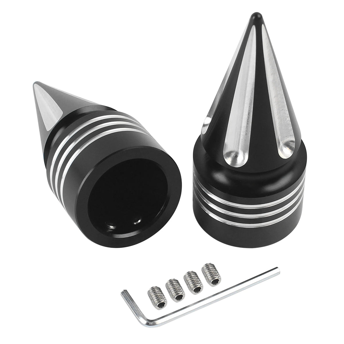 Motorcycle CNC Front Axle Nut Cover Cap Aluminum Black-Fit for Harley Sportster XL XG Touring FL - Automotive LED Light