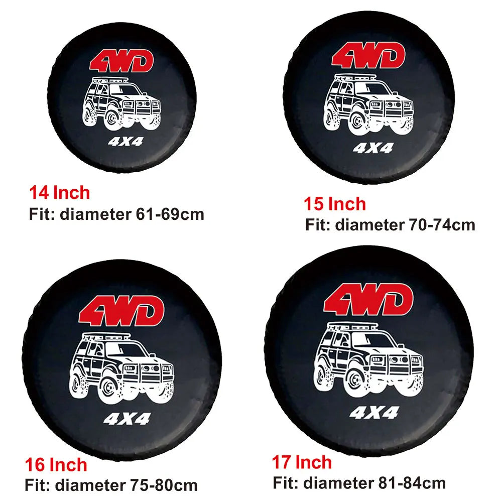 14-17inch Universal Car Spare Tire Tyre Cover PVC Leather Spare Wheel Tire Cover Bag Pouch Prote - Automotive LED Light