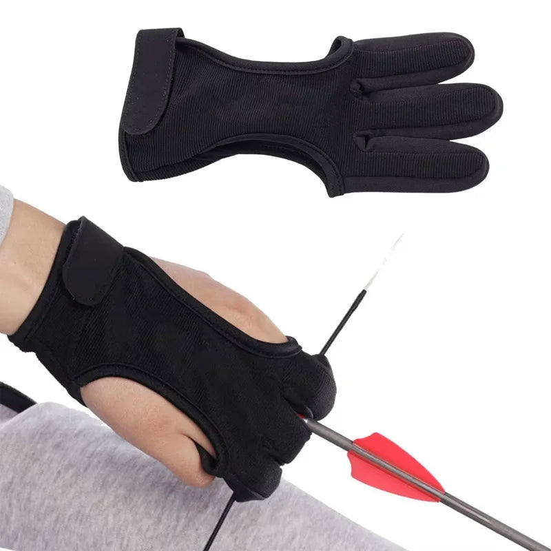 Hunting Finger Protector Guard Leather Glove 3 Finger Non Slip Breathable Fingertip Hunting Glov - Automotive LED Light