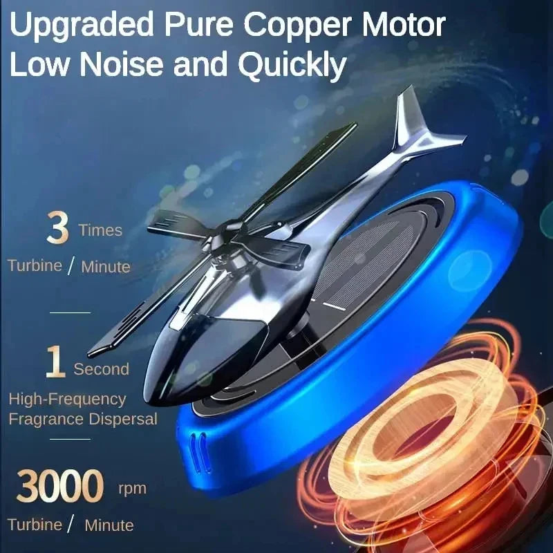 Rotating Aromatherapy Perfume Solar Car Air Freshener Perfume Helicopter Decor Interior Decor So - Automotive LED Light