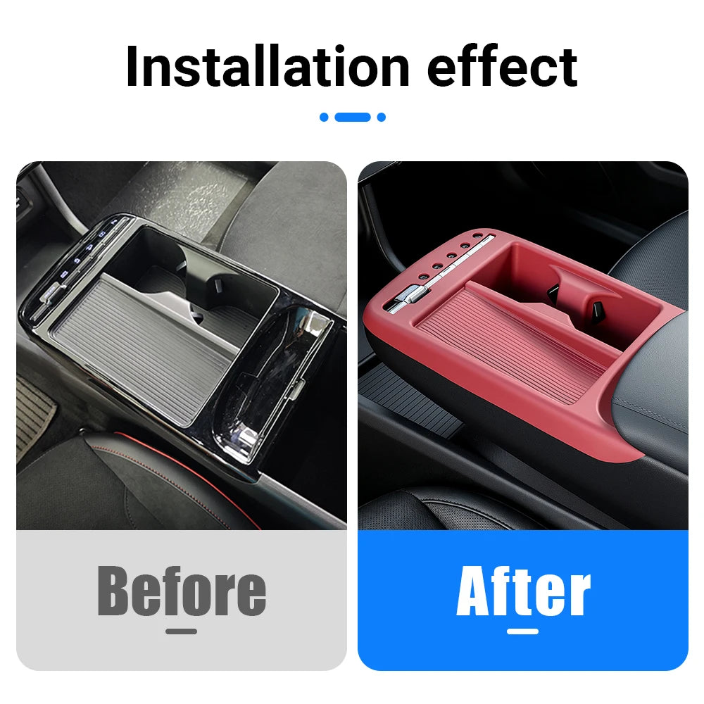 Silicone Armrest Storage Tray Cover For Hyundai Tucson 2025 2026 Center Console Divider Organize - Automotive LED Light