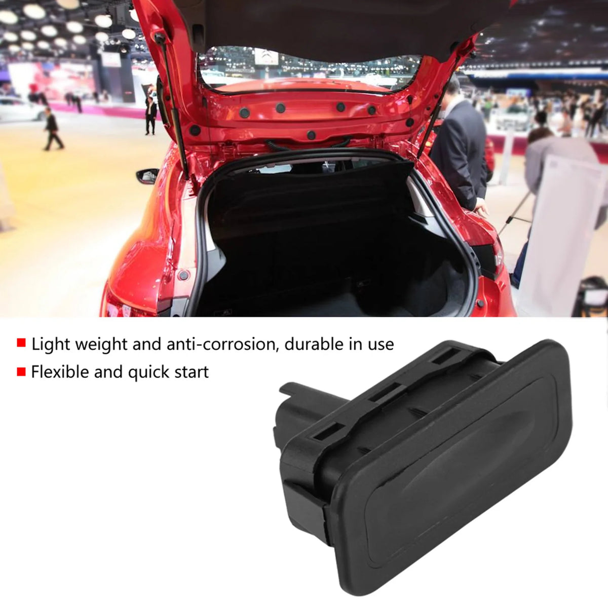 Car Rear Boot Trunk Cover Opening Switch Handle Replacement For Clio Laguna Megane Captur Twingo - Automotive LED Light