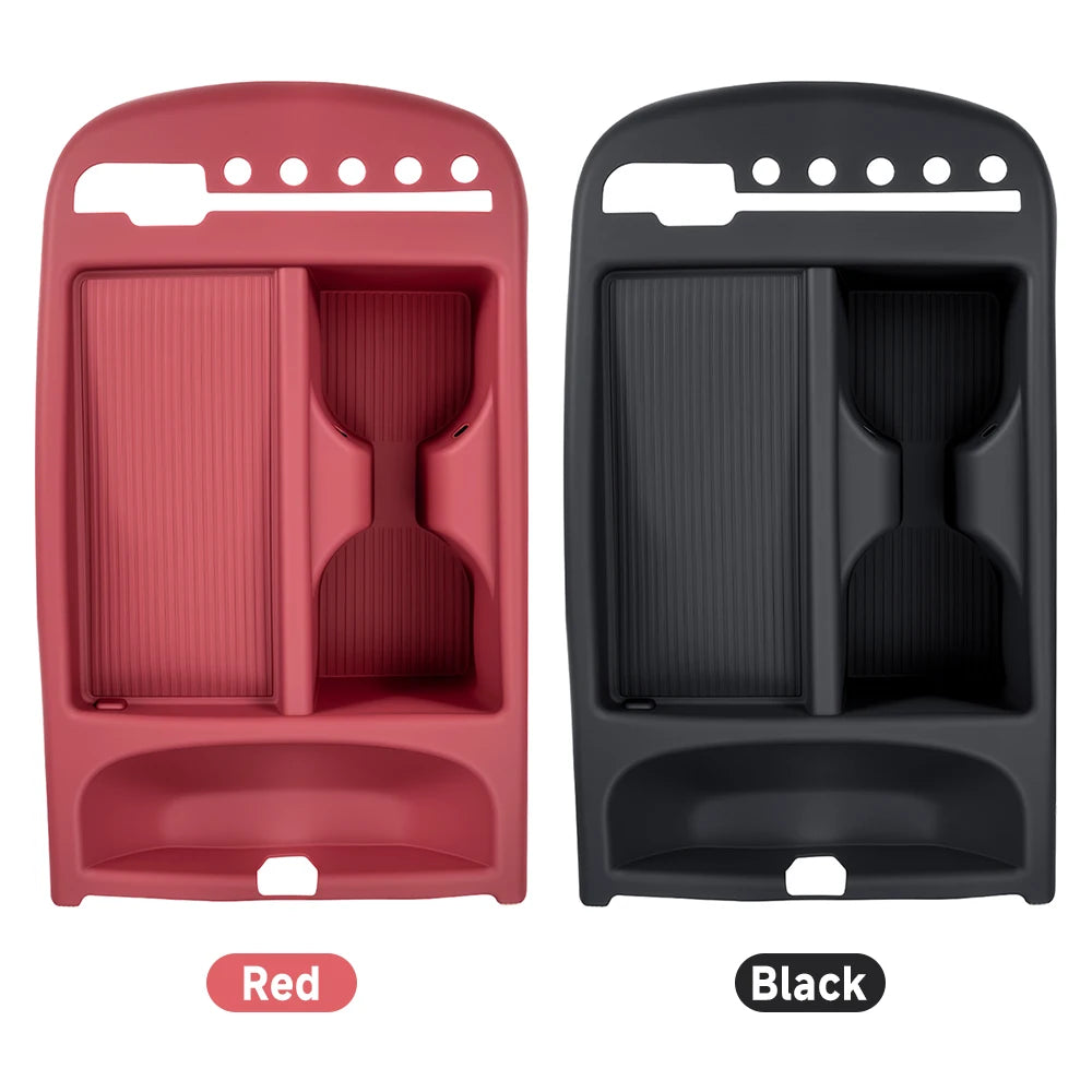 Silicone Armrest Storage Tray Cover For Hyundai Tucson 2025 2026 Center Console Divider Organize - Automotive LED Light