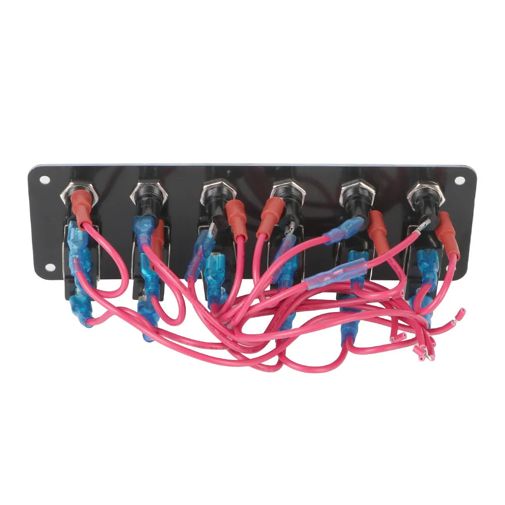 12V 24V 10A Fuse Rocker Switch Panel 6 Toggle Light Buttons Motorcycle ATV Start Racing Car Star - Automotive LED Light