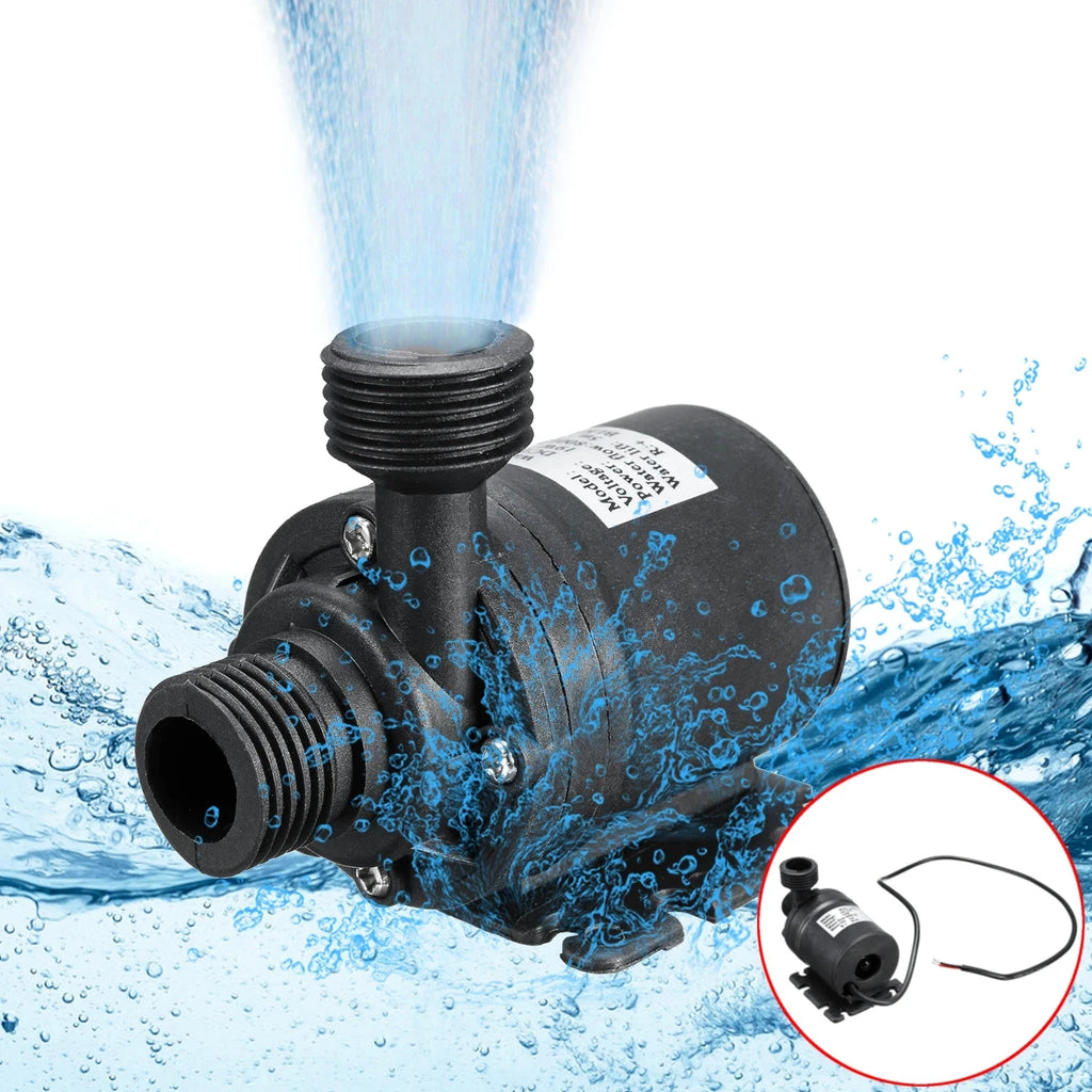 800L/H 12V DC 5M Submersible Hot Water Circulation Pump Solar Brushless Motor - Automotive LED Light