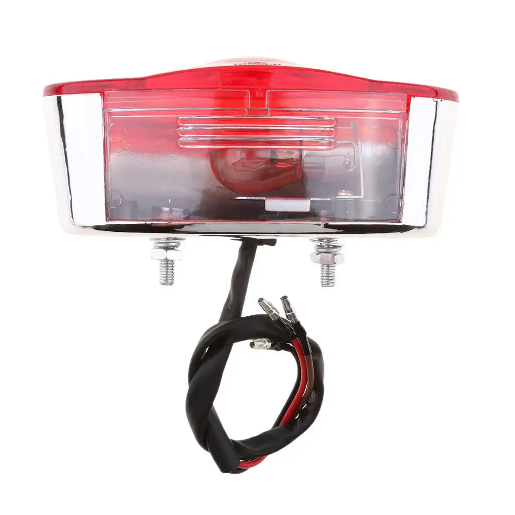 Motorcycle Rear Brake Light LED License Plate Lamp Universal Waterproof Tail Light for Bicycle A - LED Motorcycle Light
