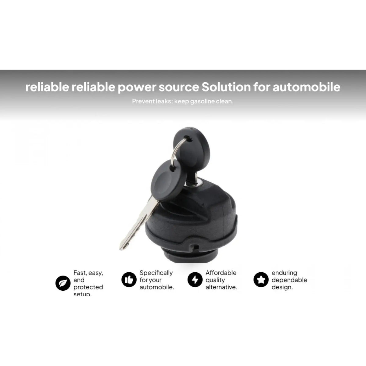 Car Fuel Cap Lock Plastic Gas Filler Cover with Keys 65mm Durable Replacement for VW Beetle Cadd - Automotive LED Light
