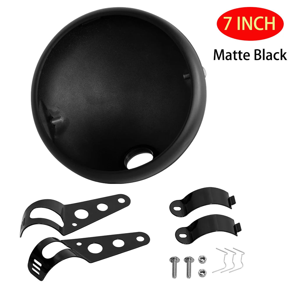 Motorcycle LED Headlight Housing 7 Inch Retro Modified Headlight Base LED Headlight Shell Base S - LED Motorcycle Light